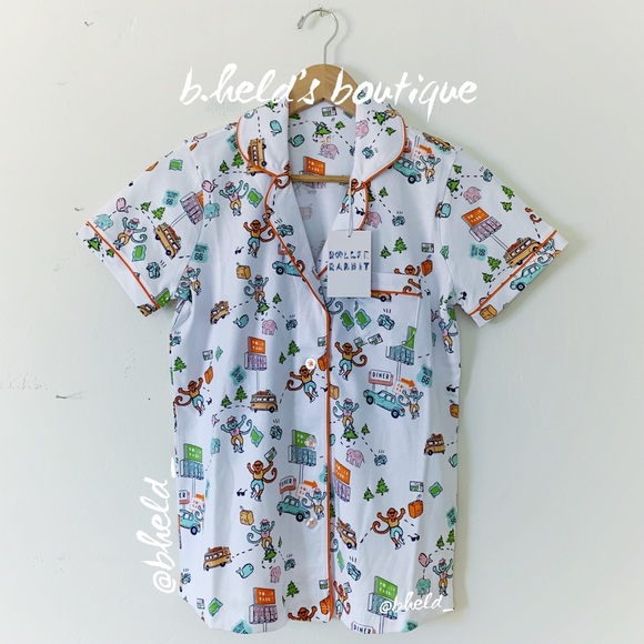 Roller Rabbit On The Road Polo Pajamas in White Size X-Small (XS) Brand New NWT - Picture 2 of 16